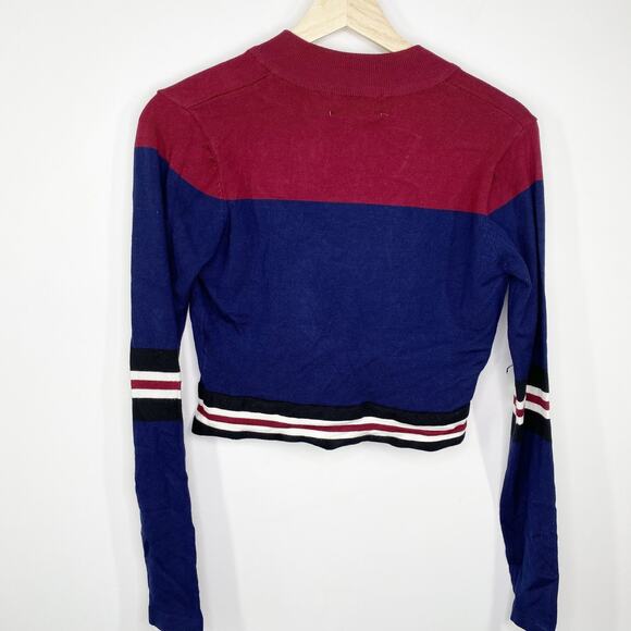 LF Seek The Label Burgundy Navy Black Crop Jacket Women's Size Medium M NWT - Picture 2 of 8